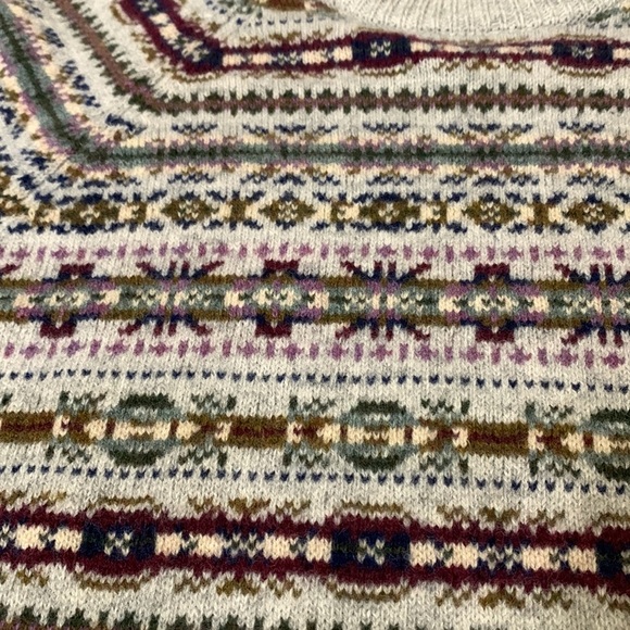 J.crew 100% Lamb Wool Print Pattern Knit Sweater Sz Medium - Picture 14 of 14